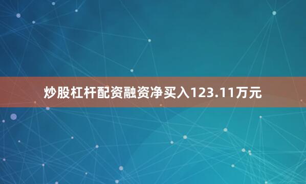炒股杠杆配资融资净买入123.11万元
